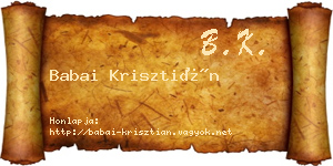 Babai Krisztián névjegykártya
